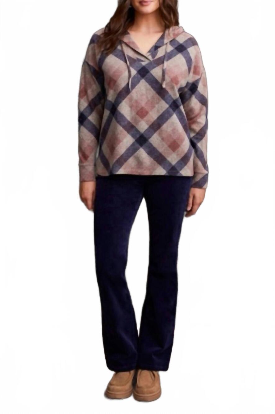 NEW TRIBAL long sleeve hooded tunic top in ginger